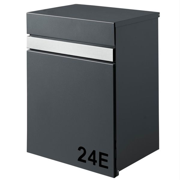 AMARE DESIGN Paketbox Briefkasten Luxury mit Hausnummer - 58 x 44 x 35 cm - Anthrazit (7016)