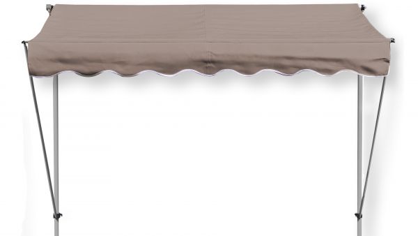 Grasekamp Klemmmarkise Ontario 255x130cm Taupe Balkonmarkise höhenverstellbar von 200 cm – 320 cm