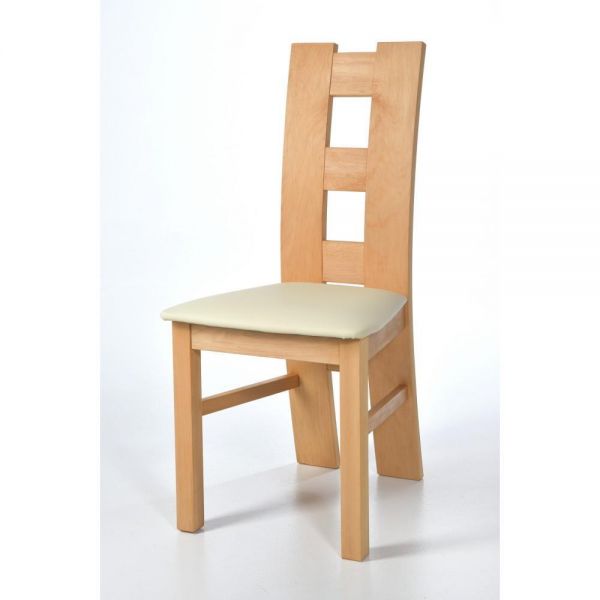 acerto® ROM Stuhl für Esstisch Buche Polster beige