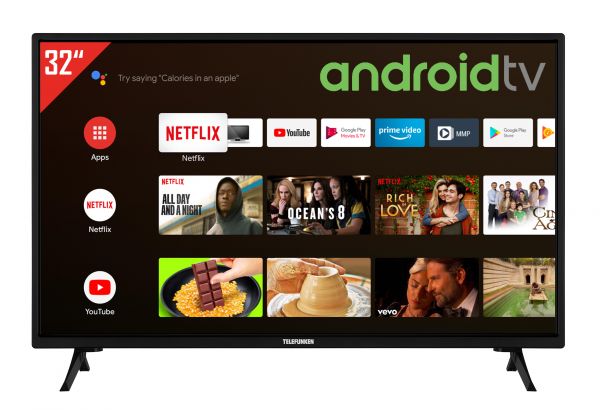 Telefunken XF32AJ600 32 Zoll Fernseher (Android TV inkl. Prime Video / Netflix / YouTube, Full HD)