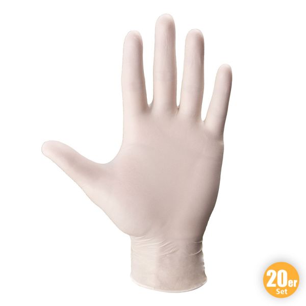 Multitec Latex-Handschuhe, Größe L - Weiß, 20er