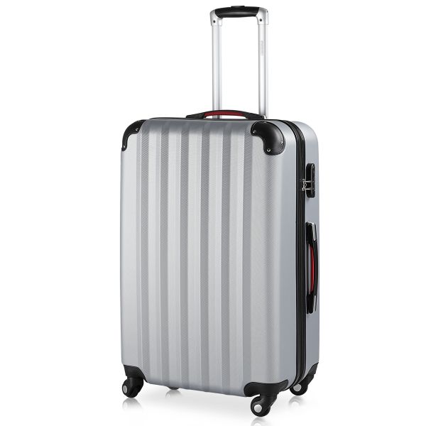 monzana® Koffer Hartschale Baseline Silber XL aus ABS 90l 45,5x28x70cm