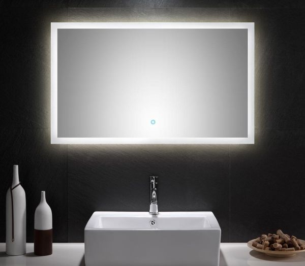 Posseik LED Spiegel 100x60 cm mit Touch Bedienung EEK: F