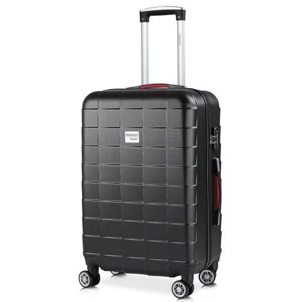 monzana® Koffer Hartschale Exopack Schwarz L aus ABS 80l 65x41x27cm