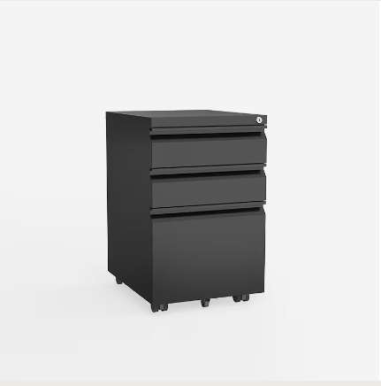 Büro-Rollcontainer mit Schublade unter Schreibtisch RC3 Farbe:Schwarz