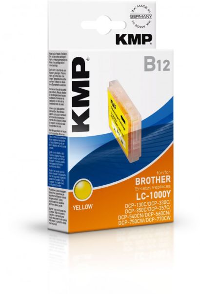 KMP B12 Tintenpatrone ersetzt Brother LC1000Y