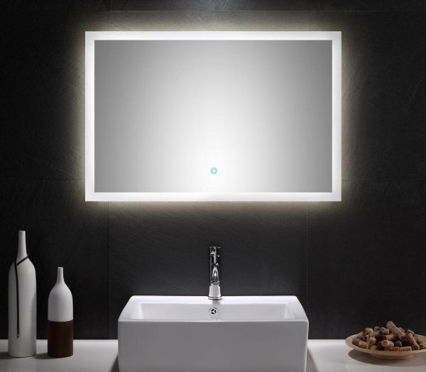 Posseik LED Spiegel 90x60 cm mit Touch Bedienung EEK: F