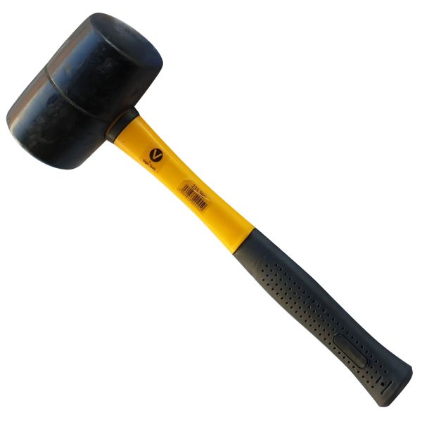 Vago-Tools Gummihammer 370 g Hammer Ausbeulhammer Schonhammer Fiberglasstiel