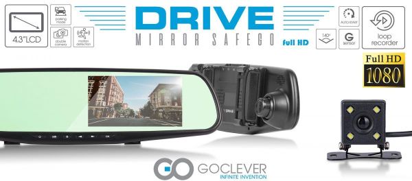 GoClever Einparkhilfe HD Rückspiegel Dashcam mit G-Sensor