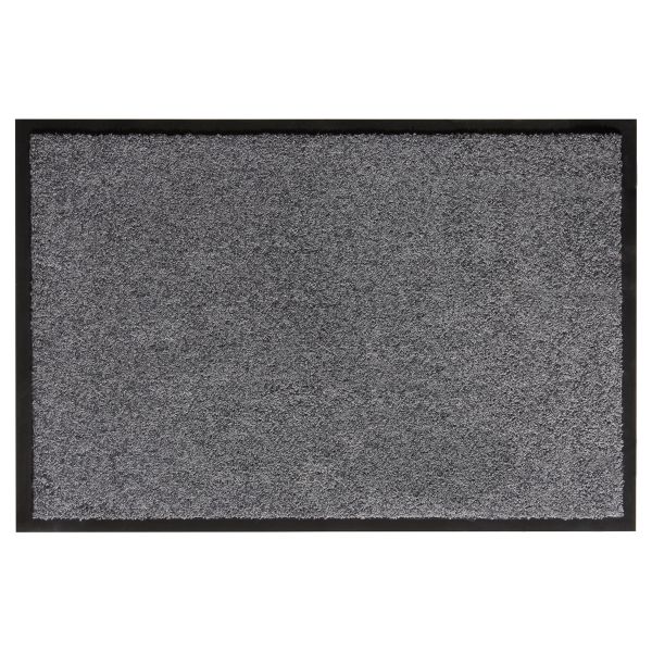 Fußmatte waschbar Gummiumrandung Grau 180 x 120 x 0,5 cm