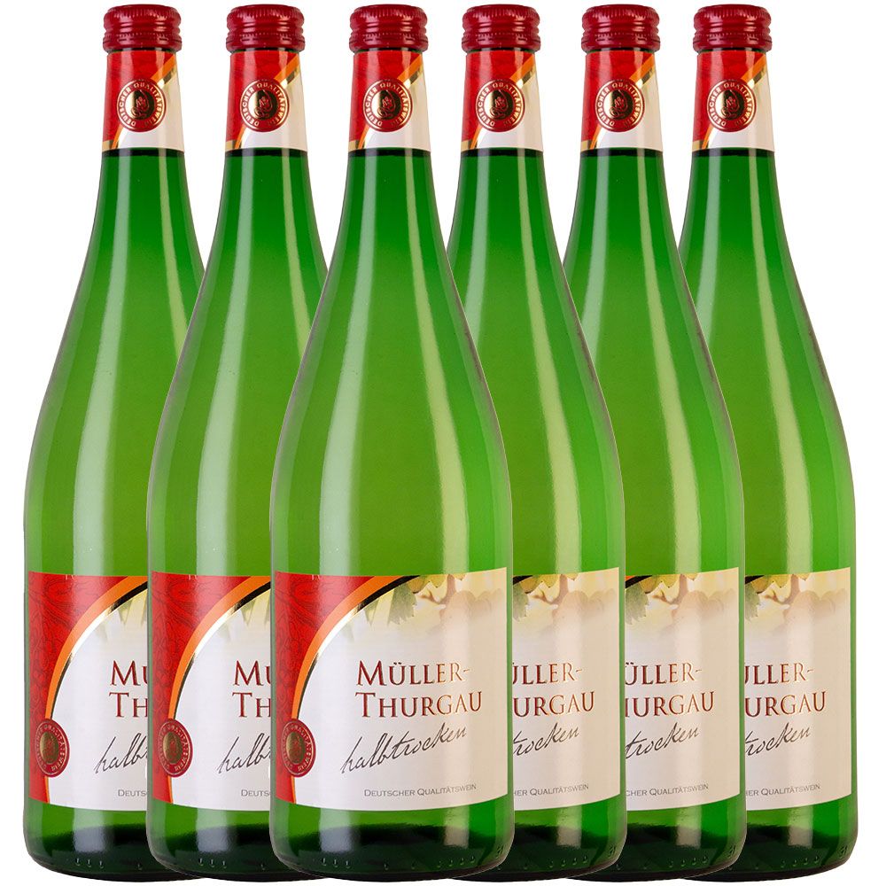 Moselland Müller-Thurgau Qualitätswein halbtrocken 1,0L -6er Packet Moselland Norma24 DE
