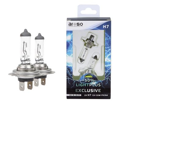 Aroso Xenon-Lampen-Set 2x H7 12V 55W Px26d LIGHT PLUS + 50%