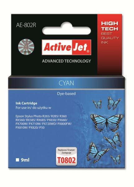 TIN ACTIVEJET AE-802R  Refill f. Epson T0802 Cyan  9ml