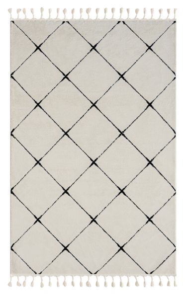 Teppich Moroccan Divine, 160 cm x 230 cm, Farbe weiß, rechteckig, Florhöhe 19mm