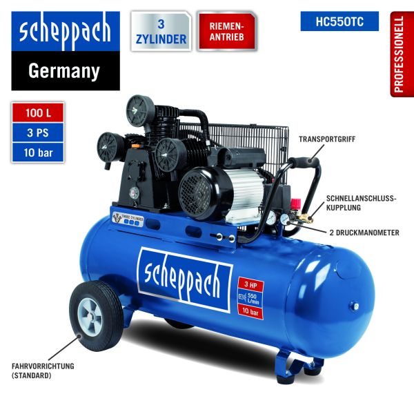 Scheppach Riemenantrieb Kompressor HC550TC