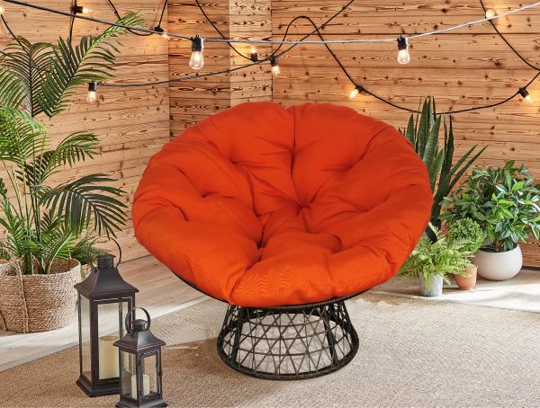 Happy Home Moon Chair Rattansessel Sitzsessel orange/rot