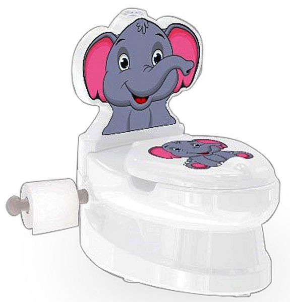 JAMARA-460957-Meine kleine Toilette Elefant mit Spülsound und Toilettenpapierhalter