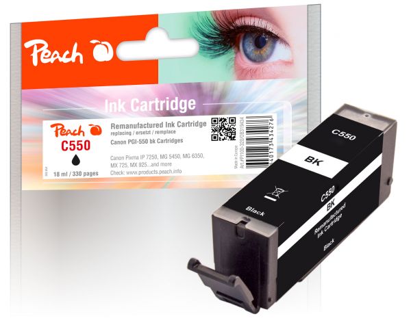 Peach Tintenpatrone schwarz ersetzt Canon PGI-550PGBK