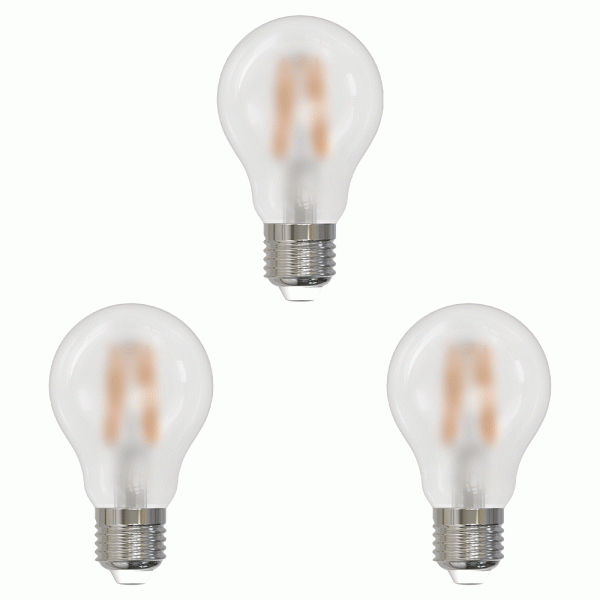 I-Glow LED-Filament-Leuchtmittel-Set, Birne E27 matt - 3er-Set