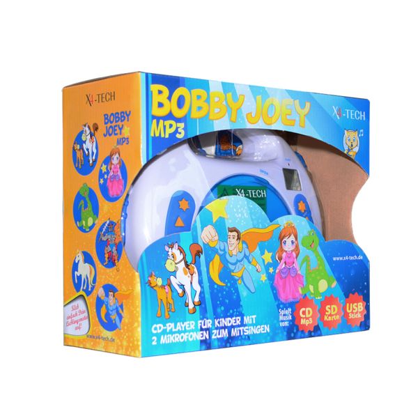 X4-TECH Kinder CD-Player Bobby Joey MP3 blau