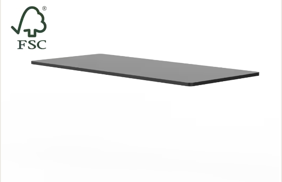 Tischplatte in 160(B)x80(T)x2,5(H) cm, MDF, Farbe:Schwarz