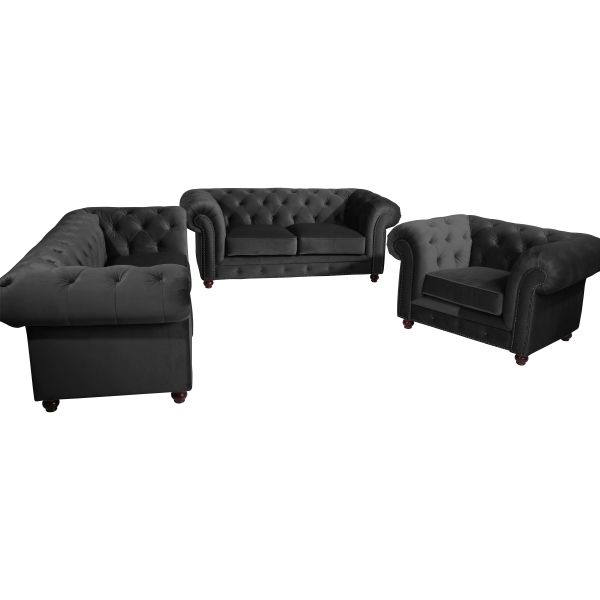 Max Winzer Orleans Sofa 2,5-Sitzer schwarz