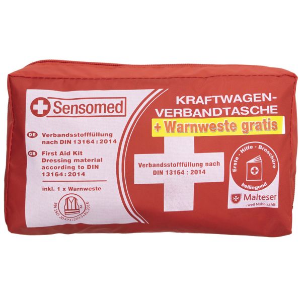 Sensomed KFZ-Verbandtasche, Rot - 43tlg.inkl. Warnweste