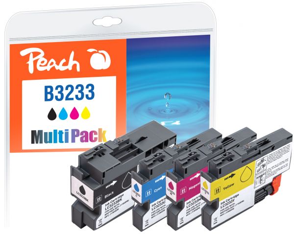 Peach Spar Pack Tintenpatronen ersetzt Brother LC-3233VALP