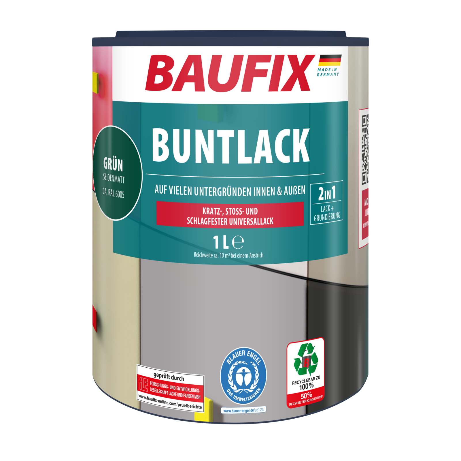 BAUFIX Buntlack seidenmatt grün | Norma24 | Versiegelung & Fleckenentferner
