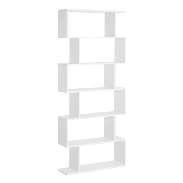 HOMCOM Bücherregal Wandregal Raumteiler mit 6 Fächern Standregal Aktenregal Weiß L80 x B23 x H192 cm