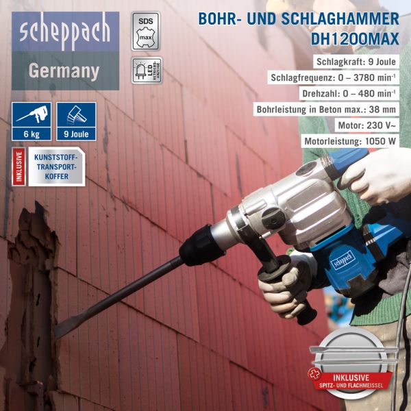 DETAIL Scheppach Bohrhammer DH1200MAX