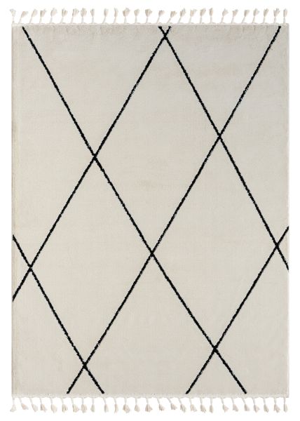 Teppich Moroccan Calm, 190 cm x 240 cm, Farbe weiß, rechteckig, Florhöhe 19mm