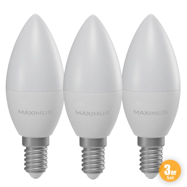 Maximus LED-Leuchtmittel Kerze E14 - 3er Set