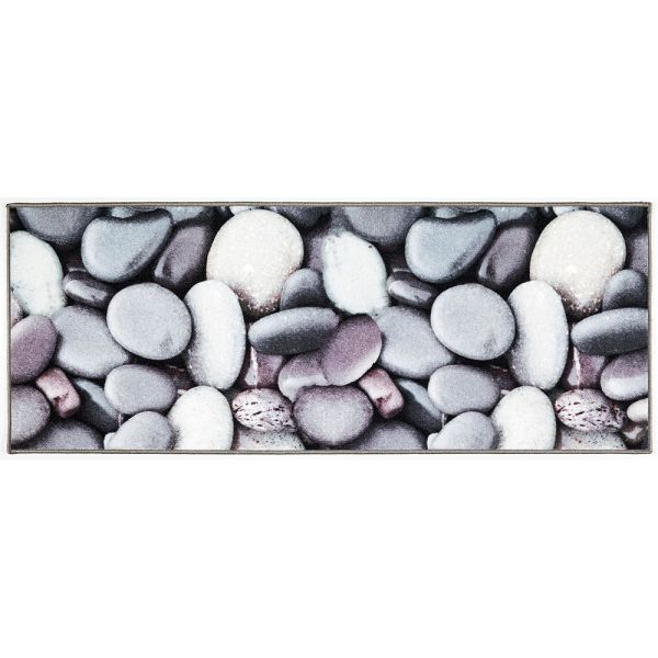 Bella Casa Teppichläufer mit fotorealistischem Digitaldruck "Graue Steine", ca. 67 x 170 cm