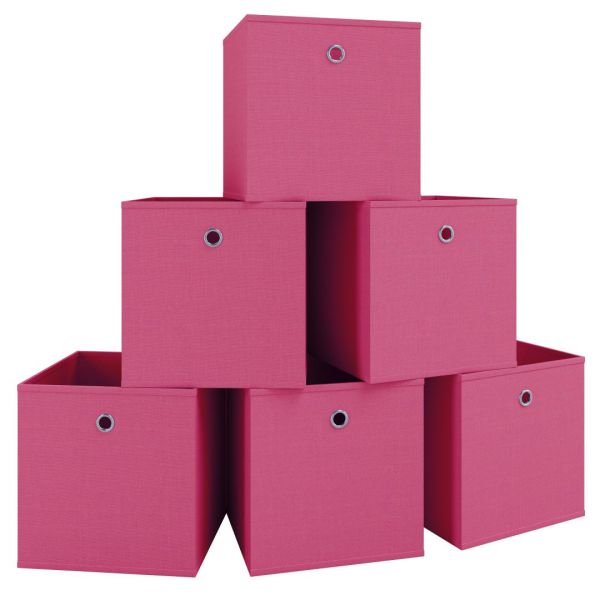 6er-Set Faltbox Klappbox "Boxas" - ohne Deckel Pink