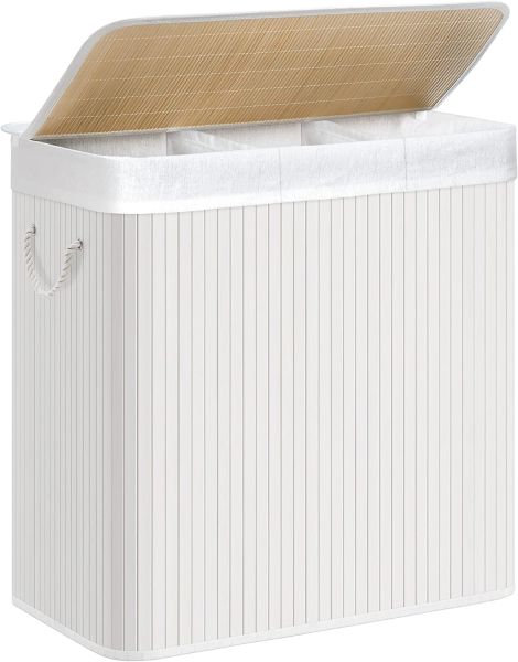 Wäschekorb, Weiß, 60x40x61,5 cm