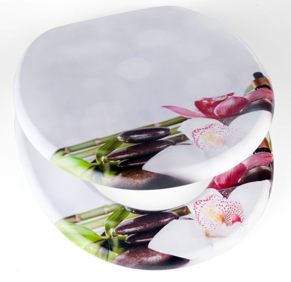 badkomfort Design-WC-Sitz mit Absenkautomatik, Orchideen