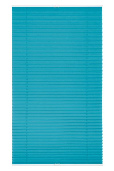 Lichtblick Plissee Klemmfix, ohne Bohren, verspannt - Blau, 90 cm x 210 cm (B x L)