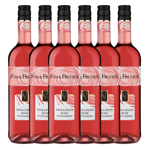 Süss & Fruchtig Trollinger Rosé Qualitätswein süß 0,75L 6er Karton