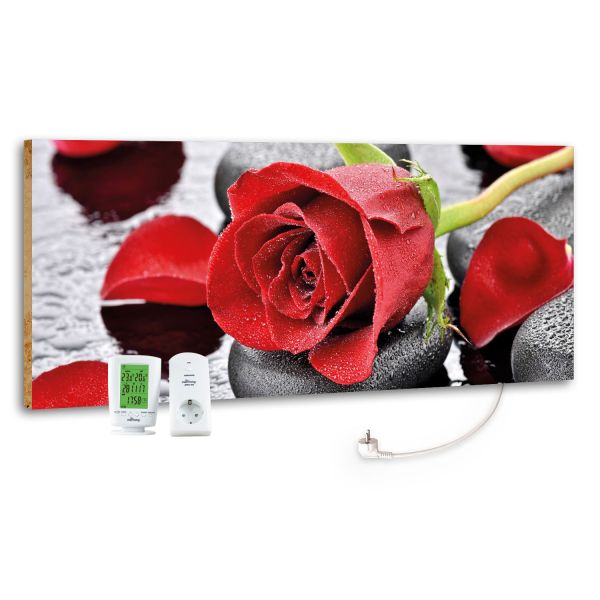 800W marmony® Infrarot-Heizung Motiv "Red Rose"
