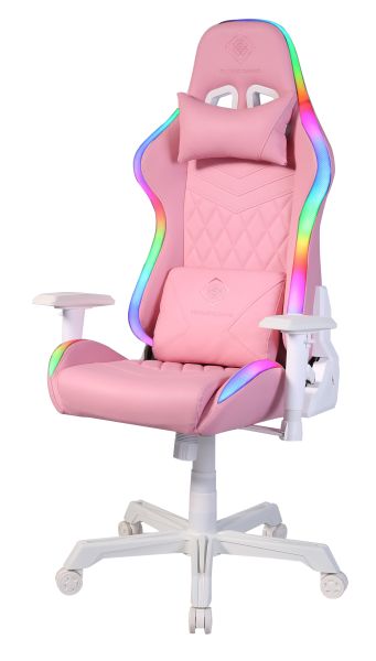 DELTACO LED Gaming Stuhl mit RGB Beleuchtung pink