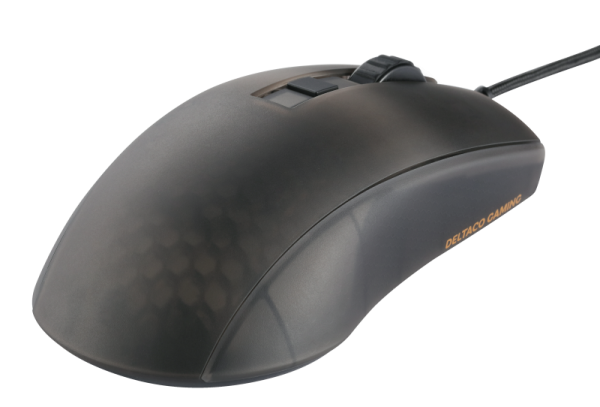 DELTACO RGB Gaming Maus, semi-transparent, ultraleicht, schwarz