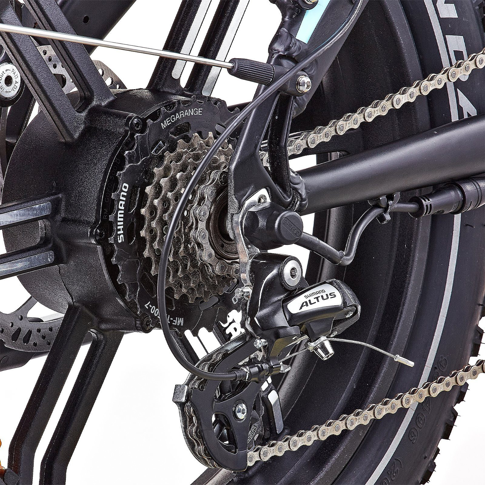 Elektrofahrrad faltbar JOBOBIKE Zoll E-Bike 7 Fat-Reifen Shimano Eddy vollgefedert Heckmotor 20 Gang | Acera 250W Norma24 Kettenschaltung