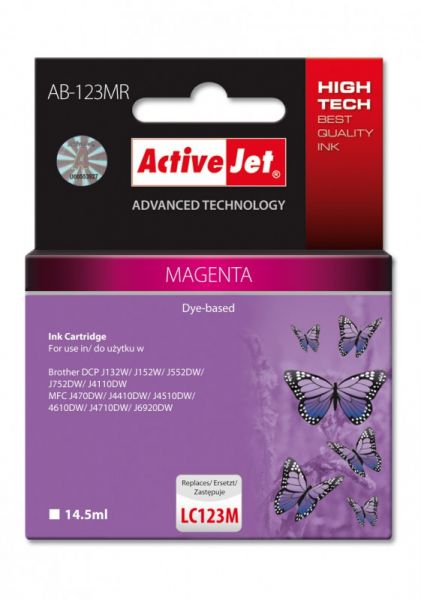 TIN ACTIVEJET AB-123MR Refill für Brother LC123 magenta