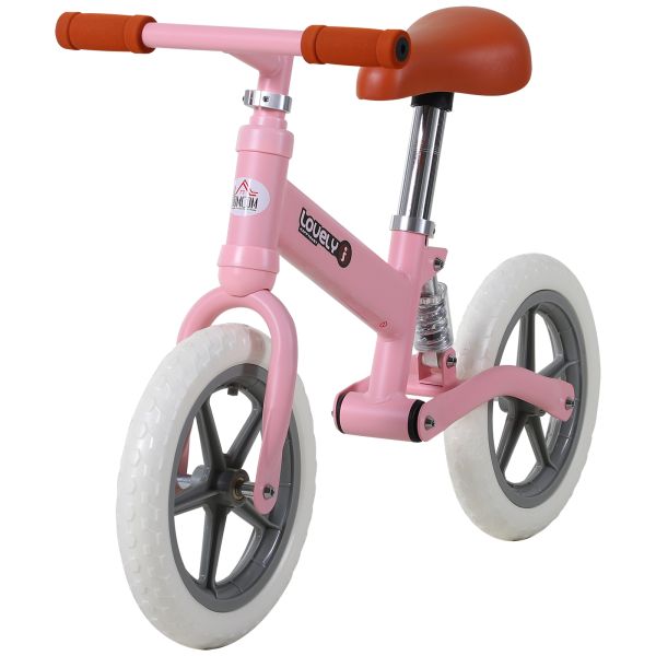 HOMCOM Kinder Laufrad, Lauflernrad mit Stoßdämpfer, Balance Bike, Kinderrad, 2-5 Jahre, Sitzhöhenver