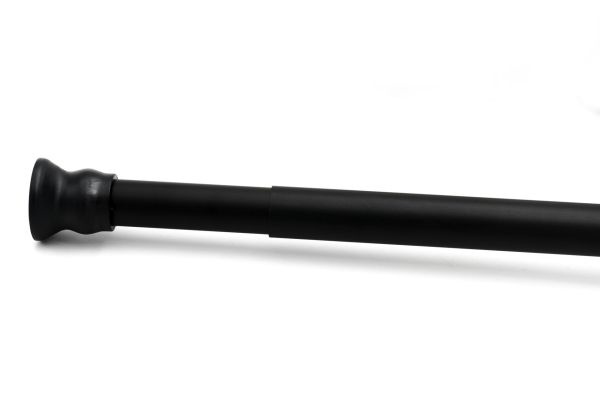 RIDDER Duschvorhangstange Ø 25 mm telskopierbar von 110 - 185 cm, schwarz