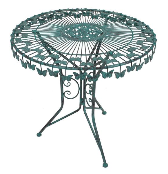 Harms Deko-Tisch mit Schmetterlingsmotiv, Antik-Grün