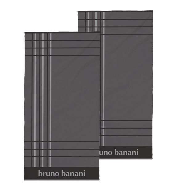 BRUNO BANANI Handtuch - ca. 50 x 100 cm, Anthrazit/ Silbergrau/ Espresso, 2er-Set