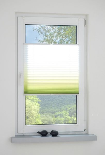Bella Casa Klemmfix-Plissee, 80 x 130 cm, Grün-Weiß