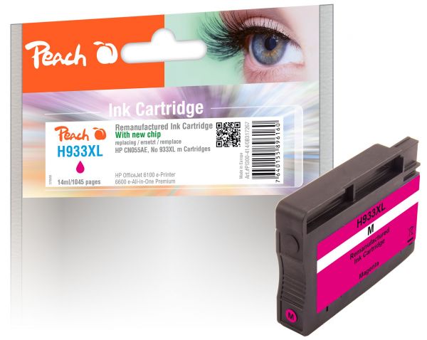 Peach Tintenpatrone mit Chip, magenta HC kompatibel zu HP No. 933XL, CN055AE